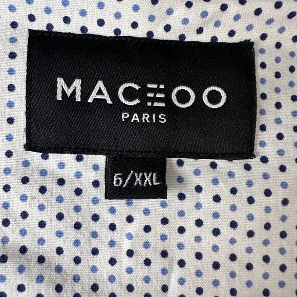 Maceoo T-Shirt Mens 2XL XXL 6 Wavy Navy Blue Long Sleeve V-Neck Flip Cuff Cotton - Picture 7 of 12